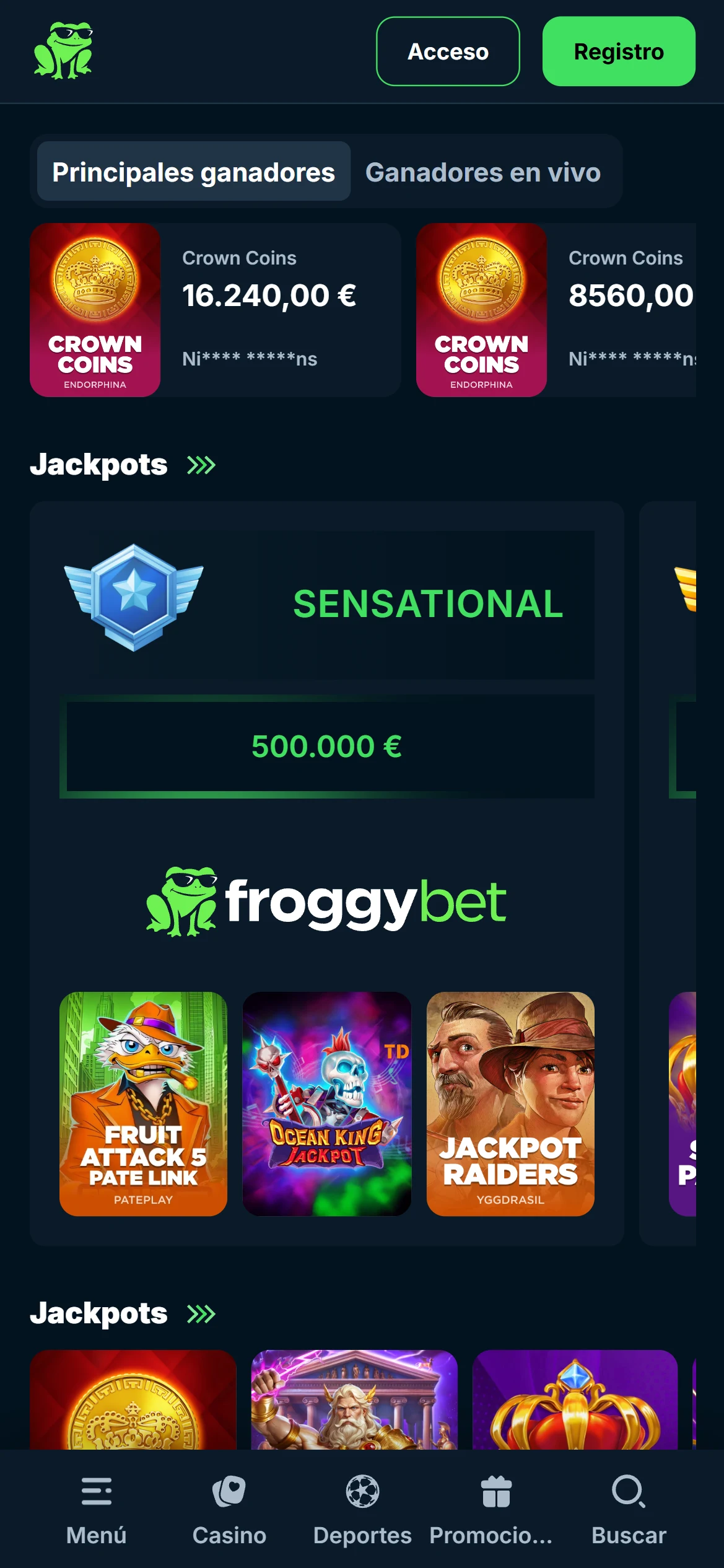 Captura de Froggybet 3