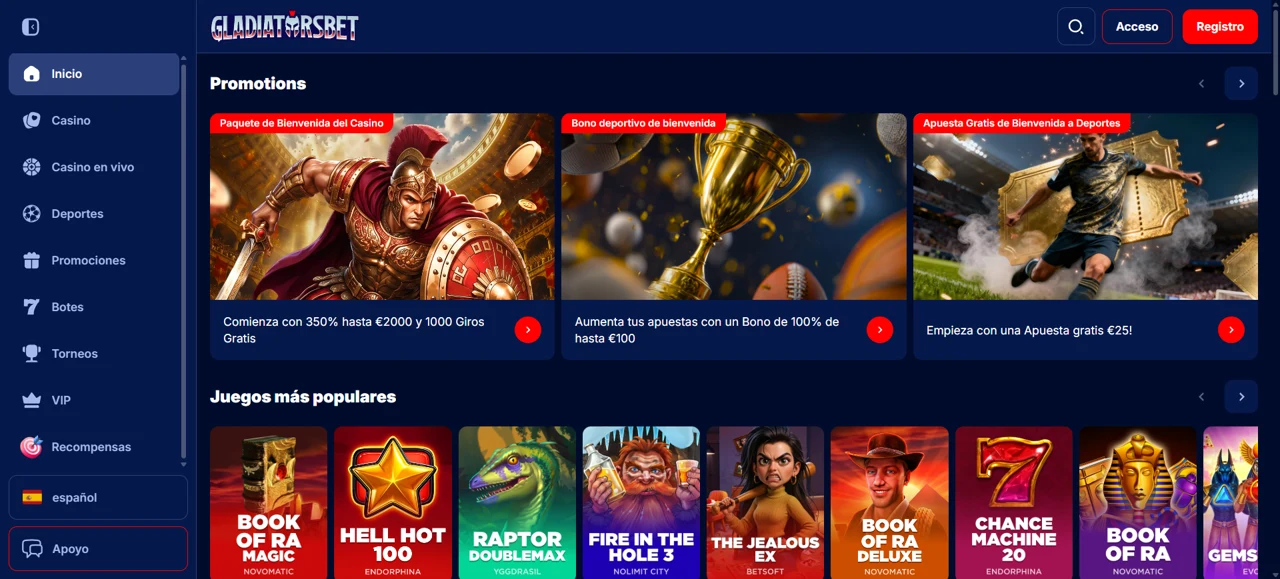 Captura de Gladiators bet 1