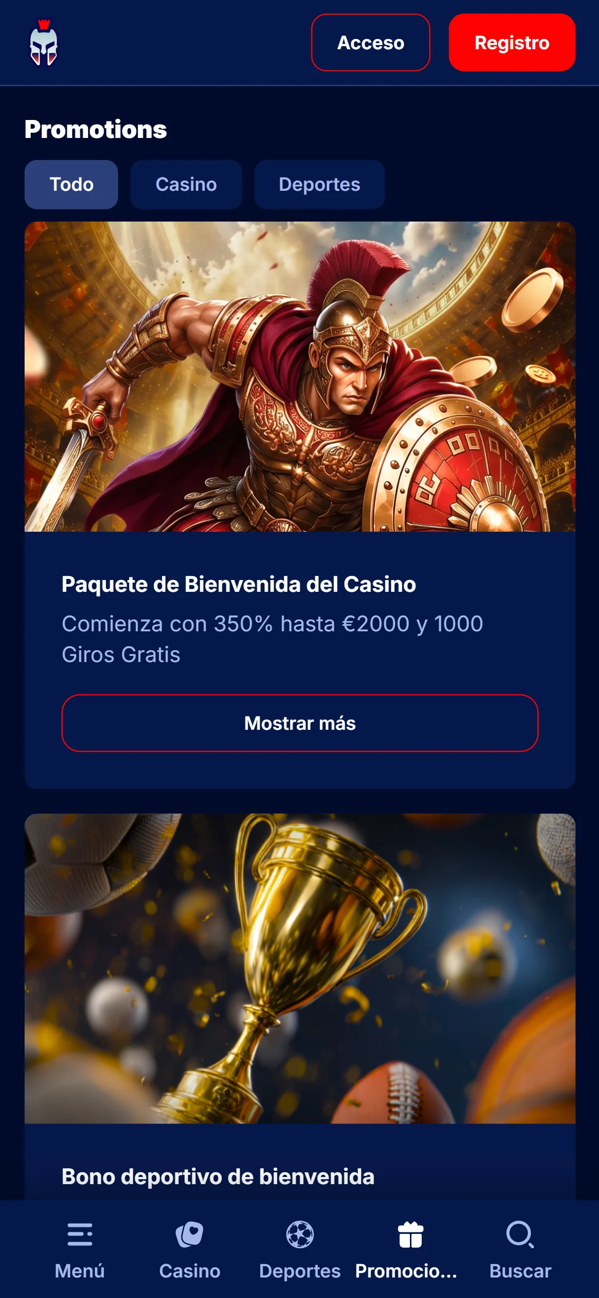 Captura de Gladiators bet 3